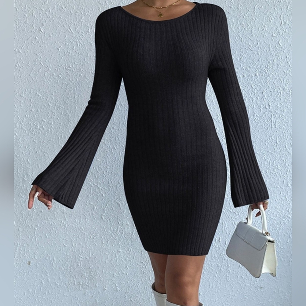 Cozy & Stylish Backless Sweater Dress